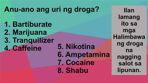 Droga Salot sa Lipunan .